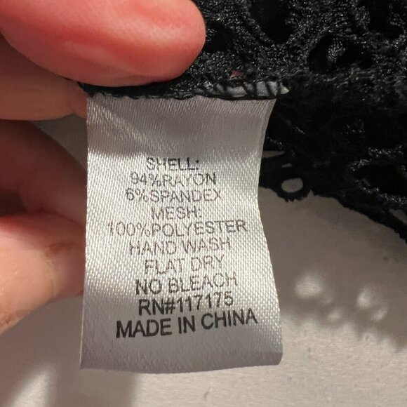 NWT Blue Curl Beachwear Black Fishnet long sleeve swim cover up, Size Medium - Picture 15 of 15